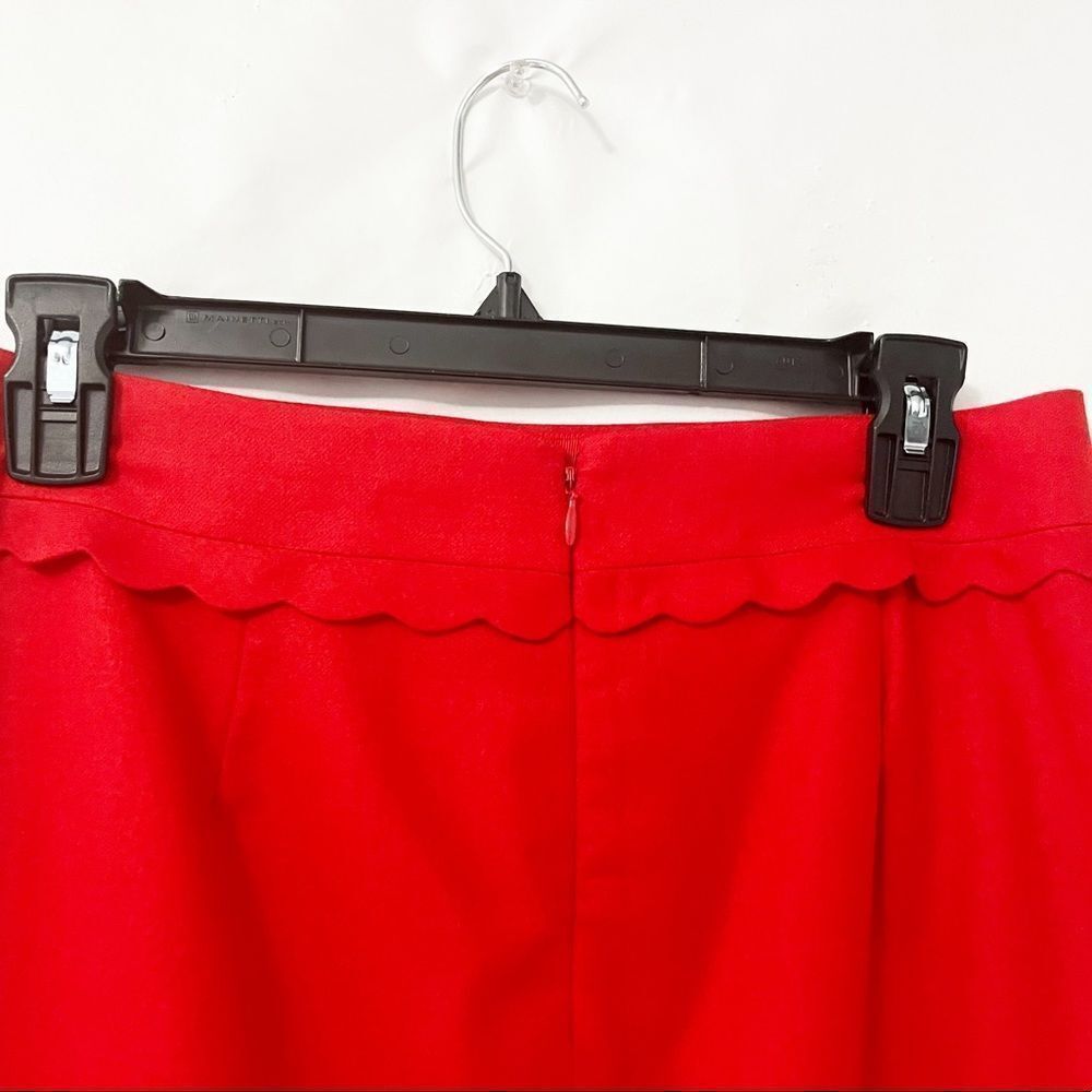 🟢J. Crew Red Ruffle Wool Pencil Skirt Size 2 - Picture 3 of 6
